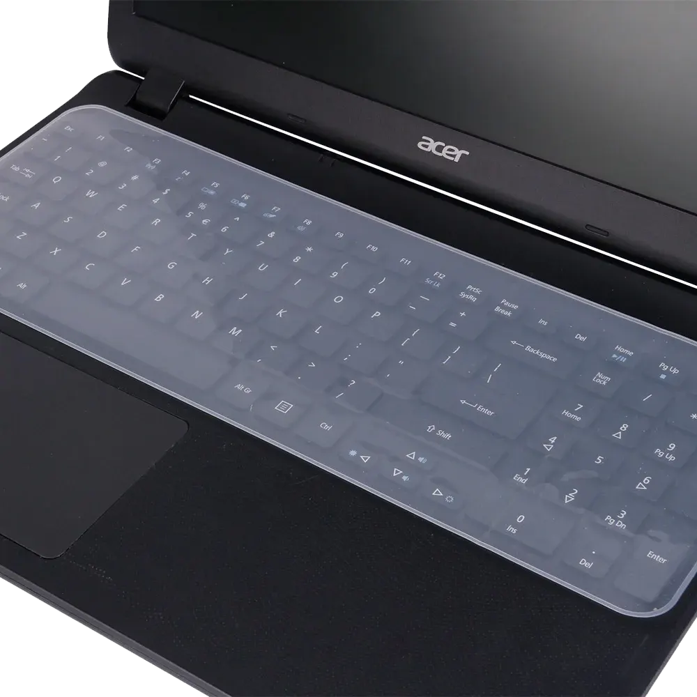 غطاء حماية للوحة مفاتيح الكمبيوتر المحمول 15 بوصة، مقاوم للغبار والماء ، شفاف