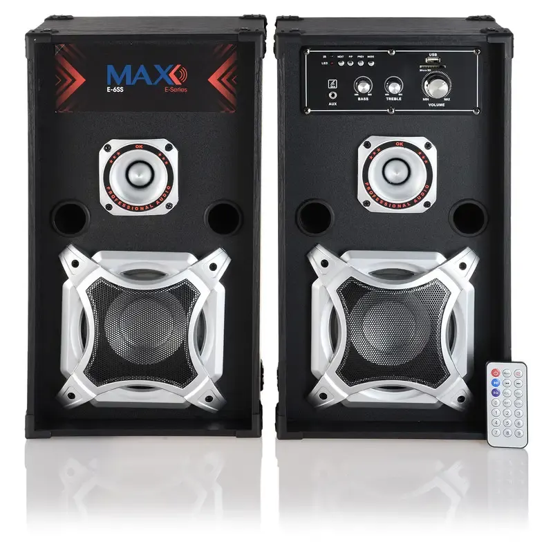 سماعات صب ووفر ماكس سيريس ، بلوتوث، 36 وات ،ريموت كنترول ،أسود، E-6SS