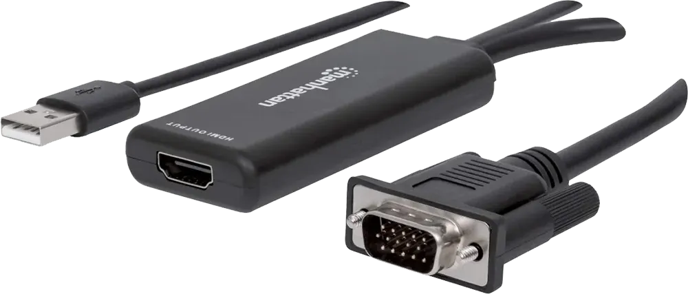 مانهاتن محول VGA وUSB إلى HDMI، أسود، CV445