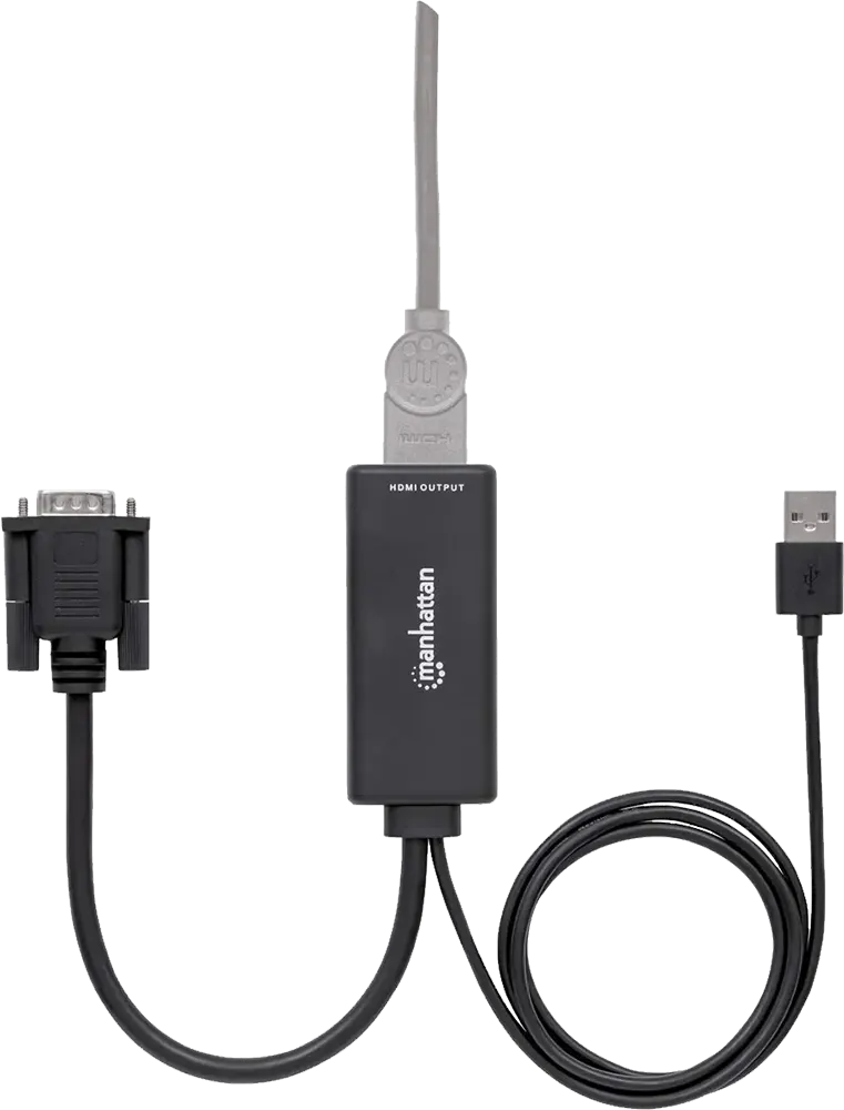 مانهاتن محول VGA وUSB إلى HDMI، أسود، CV445