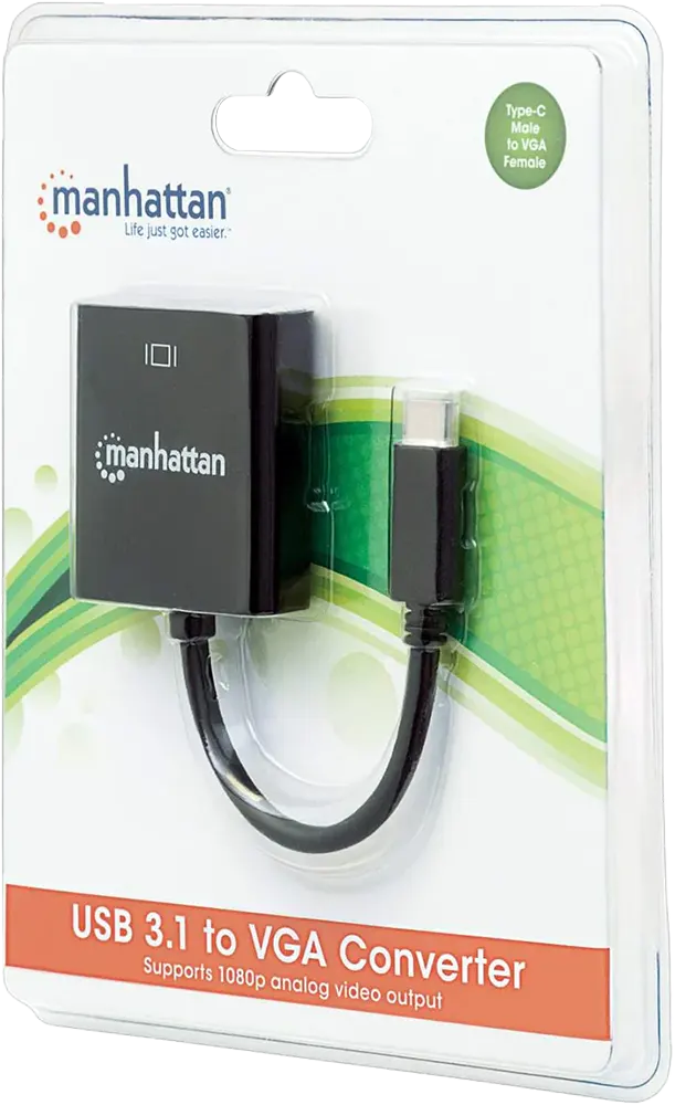 محول مانهاتن USB-C إلى VGA، أسود، CV295