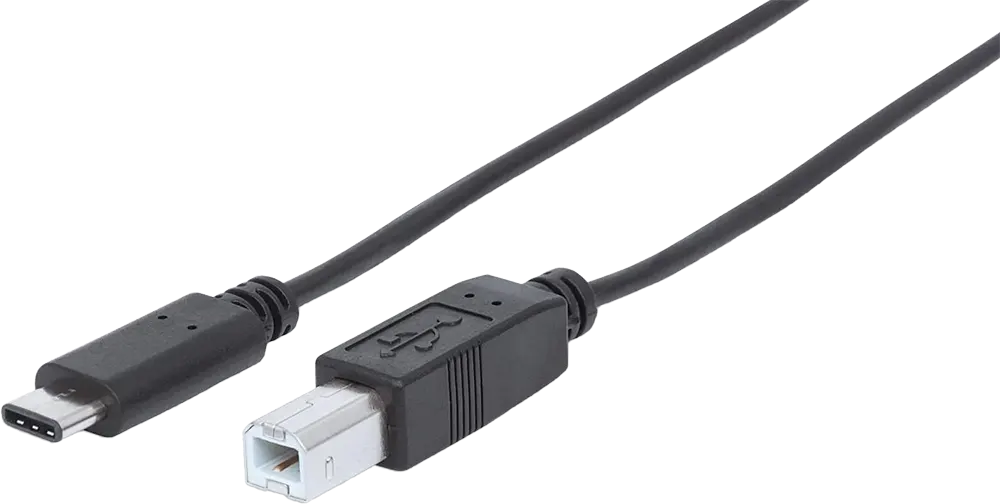 كابل مانهاتن طابعة عالي السرعة يو اس بي 2.0، تايب سي ذكر الى تايب بي ذكر، 480 ميجابت في الثانية، 2 متر، اسود، DC387