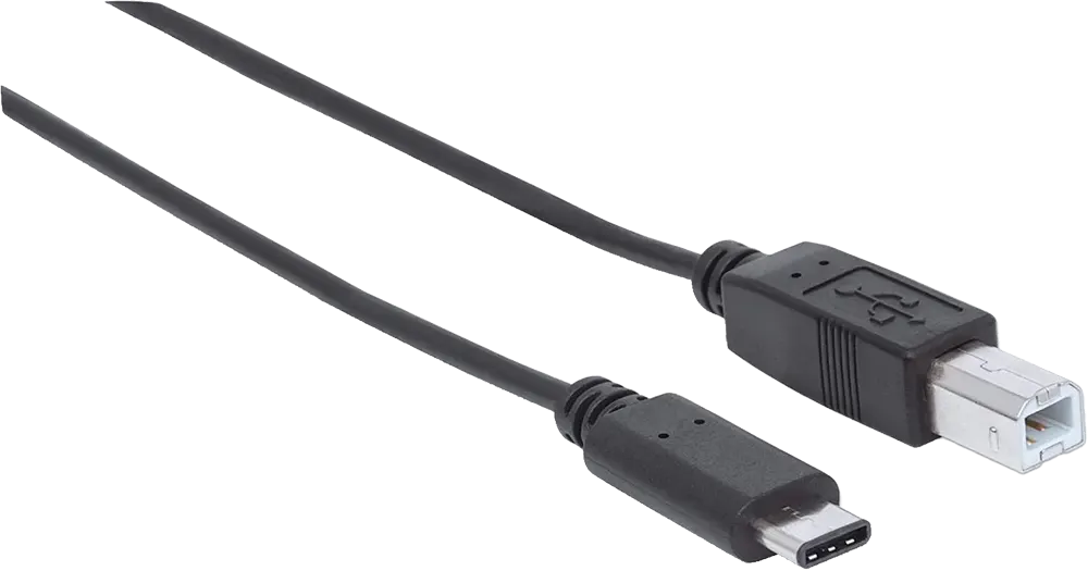 كابل مانهاتن طابعة عالي السرعة يو اس بي 2.0، تايب سي ذكر الى تايب بي ذكر، 480 ميجابت في الثانية، 2 متر، اسود، DC387