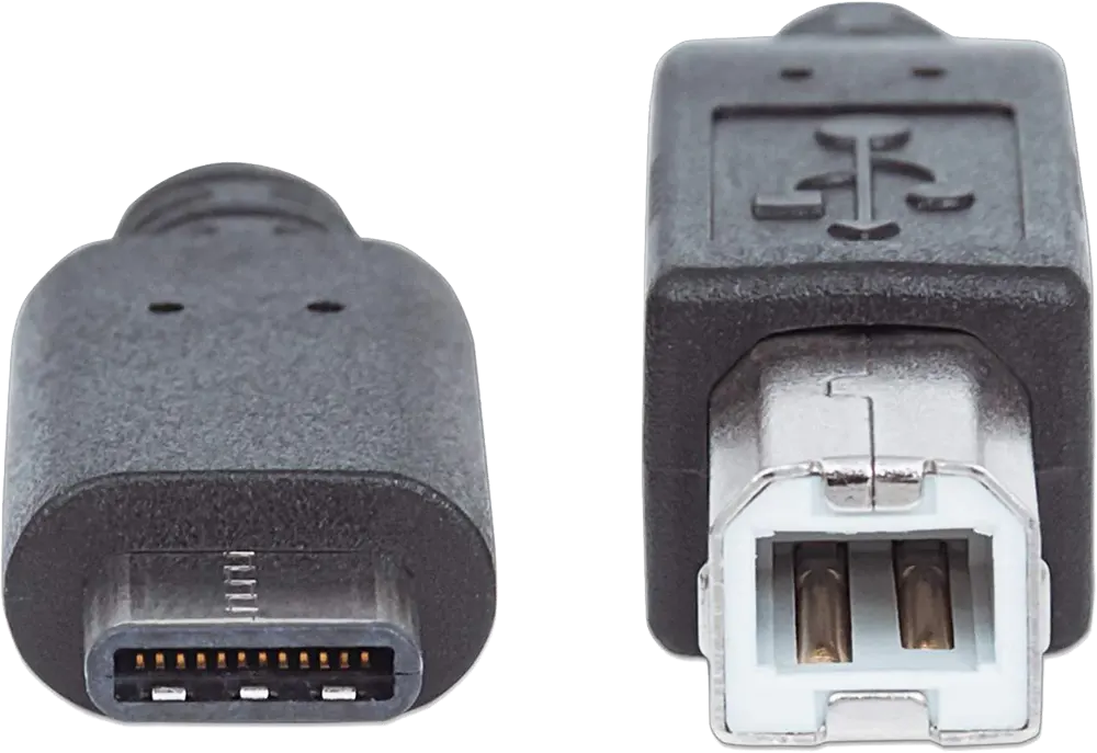 كابل مانهاتن طابعة عالي السرعة يو اس بي 2.0، تايب سي ذكر الى تايب بي ذكر، 480 ميجابت في الثانية، 2 متر، اسود، DC387