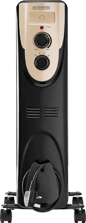 دفاية زيت بلاك اند ديكر، 7 ريشة، 1500 وات، أسود، OR070D