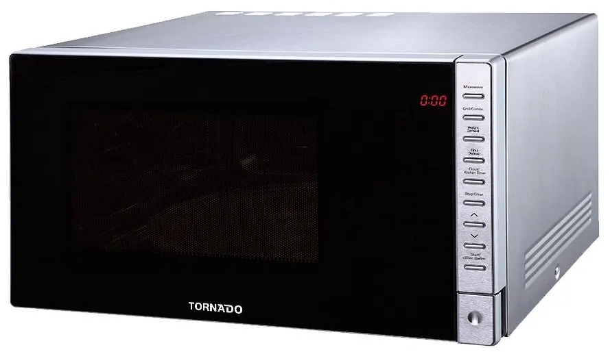 ميكروويف تورنيدو 25 لتر، ديجيتال بشواية، 900 وات، فضي، TMD-25GE-S