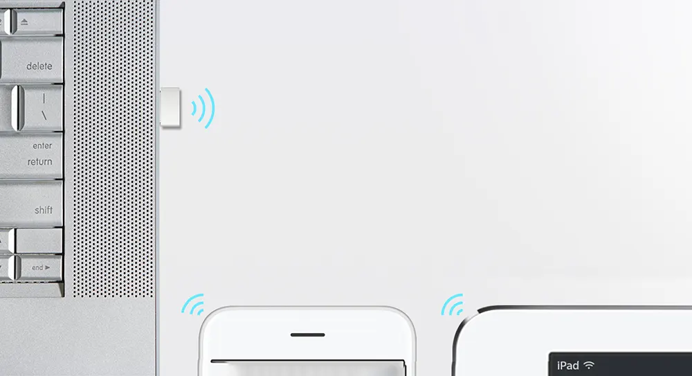 محول نانو إنترنت لاسلكي ميركوسيس ، USB 2.0، 150 ميجابت في الثانية، أبيض، MW150US