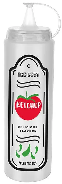 زجاجة صوص بلاستيك تيتيز مطبوعة ،700 مل، ألوان متعددة،AP-9459