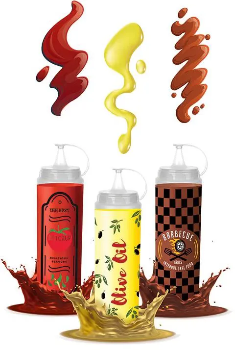 زجاجة صوص بلاستيك تيتيز مطبوعة ،700 مل، ألوان متعددة،AP-9459