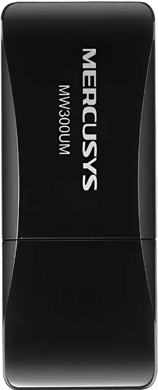 محول نانو إنترنت لاسلكي ميركوسيس ، USB 2.0، 300 ميجابت في الثانية، أسود، MW300UM