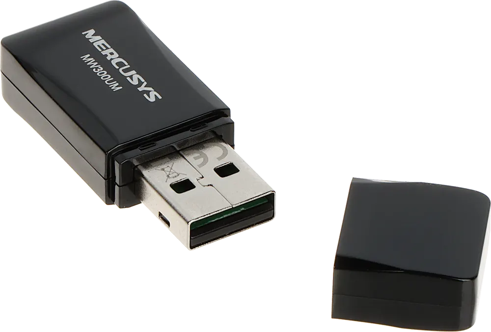 Mercusys Wireless Mini Adapter, USB 2.0, 300Mbps, Black, MW300UM