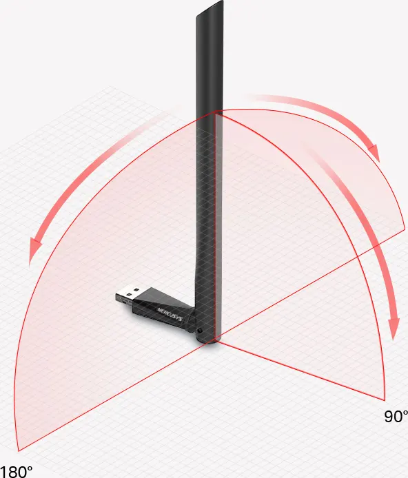 محول لاسلكي ميركوسيس، ثنائي النطاق، واجهة USB 2.0، سرعة 150-200 ميجابت في الثانية، أسود، AC650-MU6H