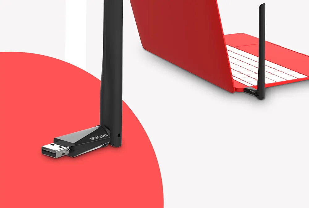 محول لاسلكي ميركوسيس، ثنائي النطاق، واجهة USB 2.0، سرعة 150-200 ميجابت في الثانية، أسود، AC650-MU6H