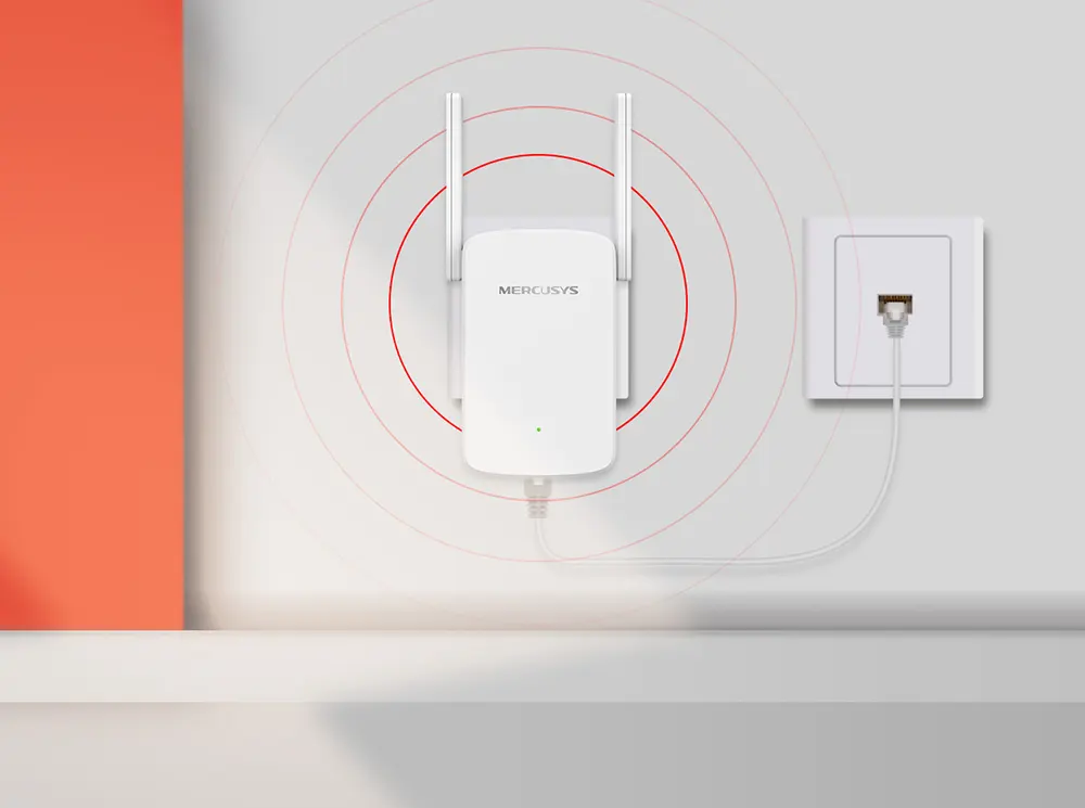 موسع نطاق الواي فاي ميركوسيس، ثنائي نطاق، 300 ميجابت في الثانية، أبيض، AC1200-ME30