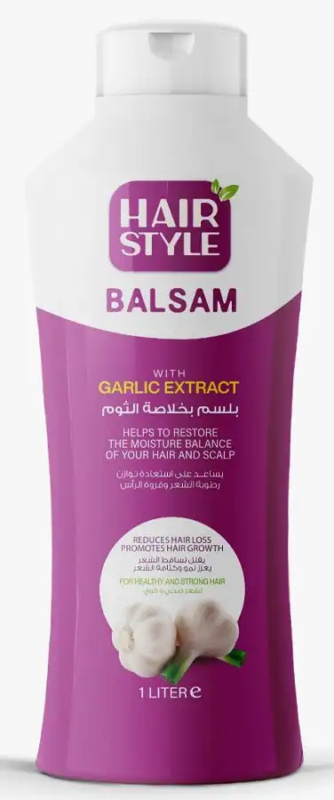بلسم  بخلاصة الثوم يقلل تساقط الشعر ويعزز كثافته من هير ستايل 1 لتر