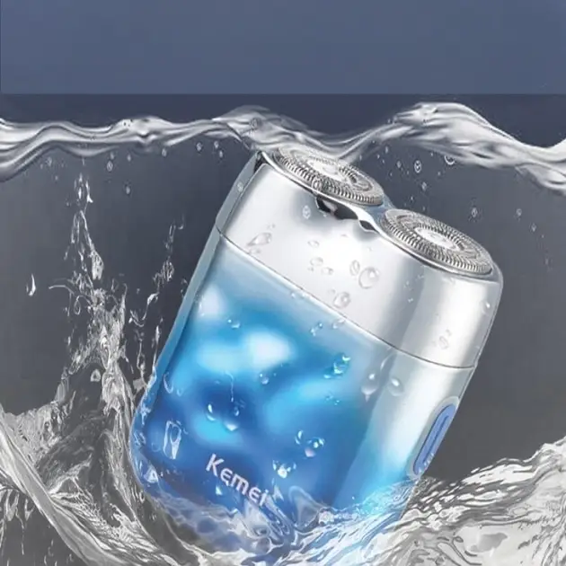 ماكينة حلاقة كيمي لتنعيم الذقن، قابلة للشحن والغسل، فضي، KM-C30