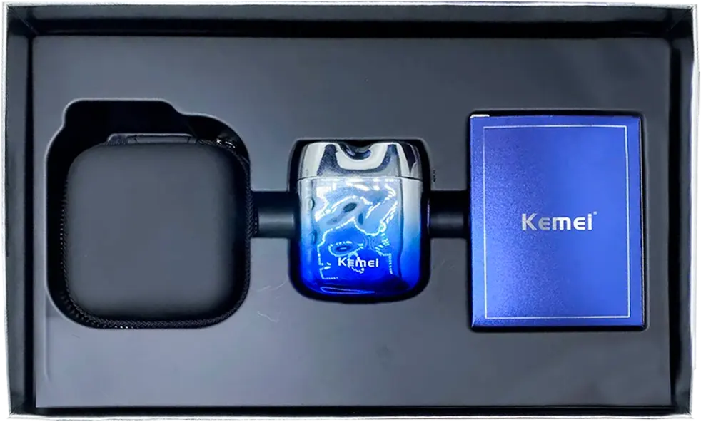 ماكينة حلاقة كيمي لتنعيم الذقن، قابلة للشحن والغسل، فضي، KM-C30