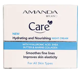 كريم ليلي مرطب اماندا بحمض الهيالورونيك و زبده الشيا والكولاجين البحرى، 50 مل