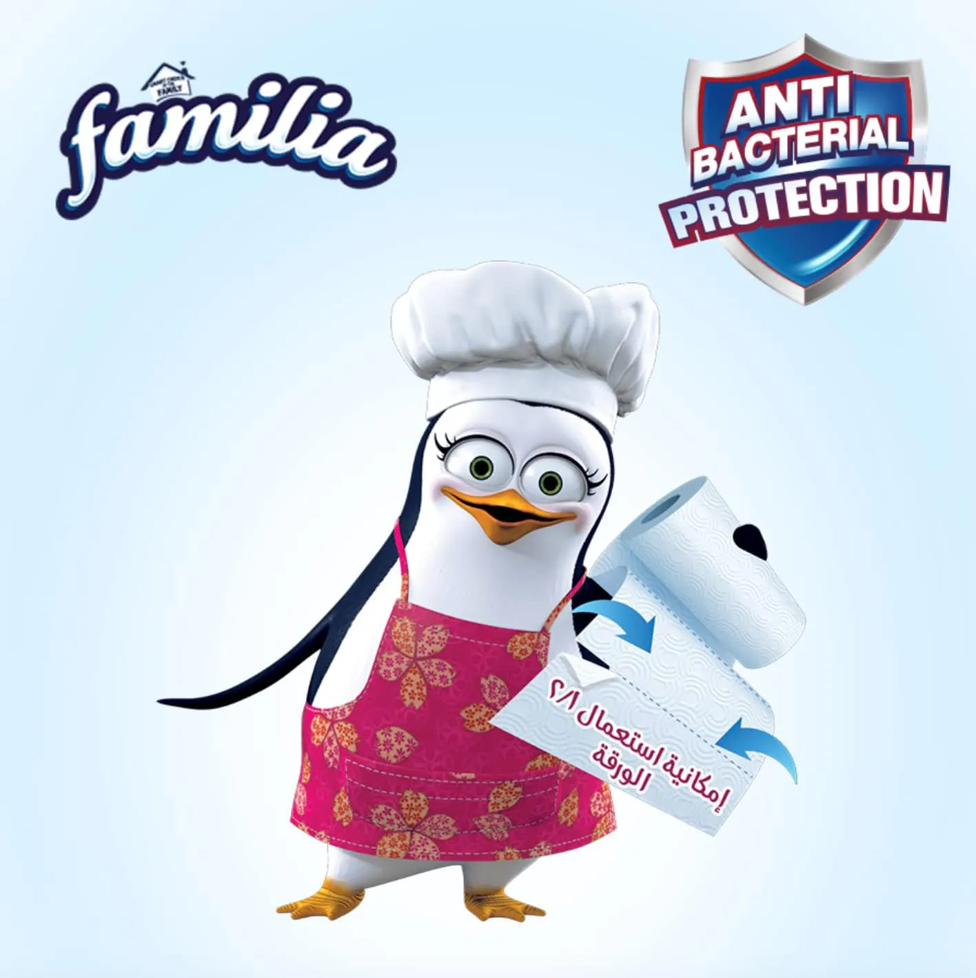 مناديل مطبخ فاميليا بلس، 2 طبقة، 12 قطعة رول