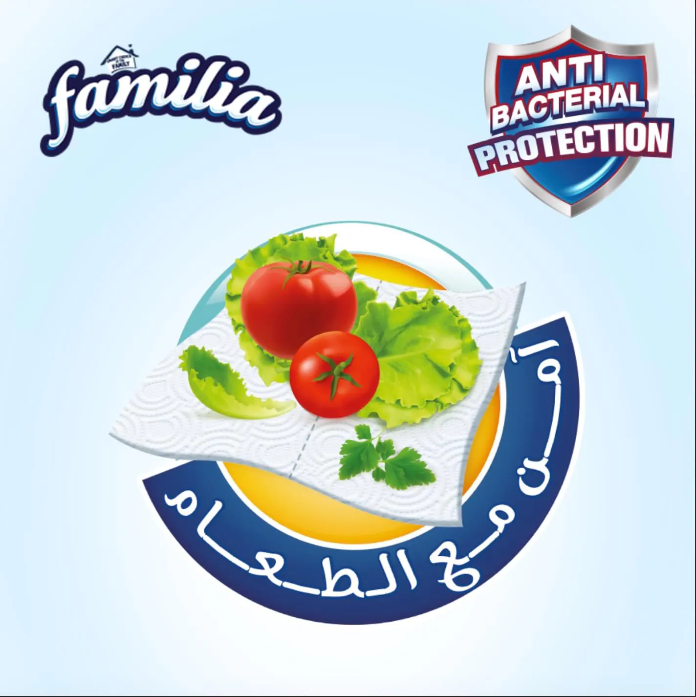 مناديل مطبخ فاميليا بلس، 2 طبقة، 12 قطعة رول