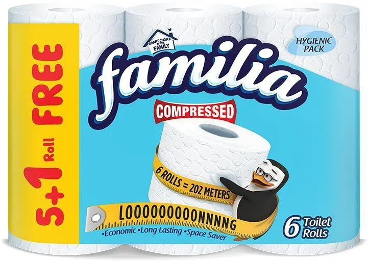 مناديل تواليت فاميليا مضغوطة،2 طبقة ،6 قطع رول