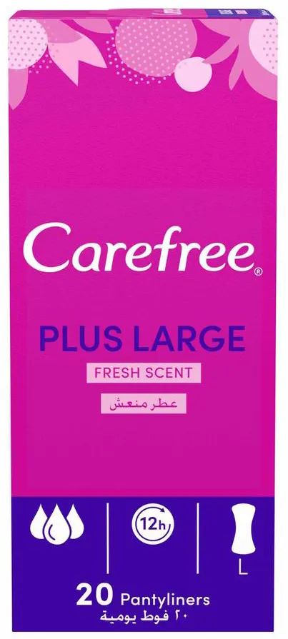 فوط كيرفري بخلاصه القطن بلس لارج اليومية، برائحه الانتعاش ،20 قطعة