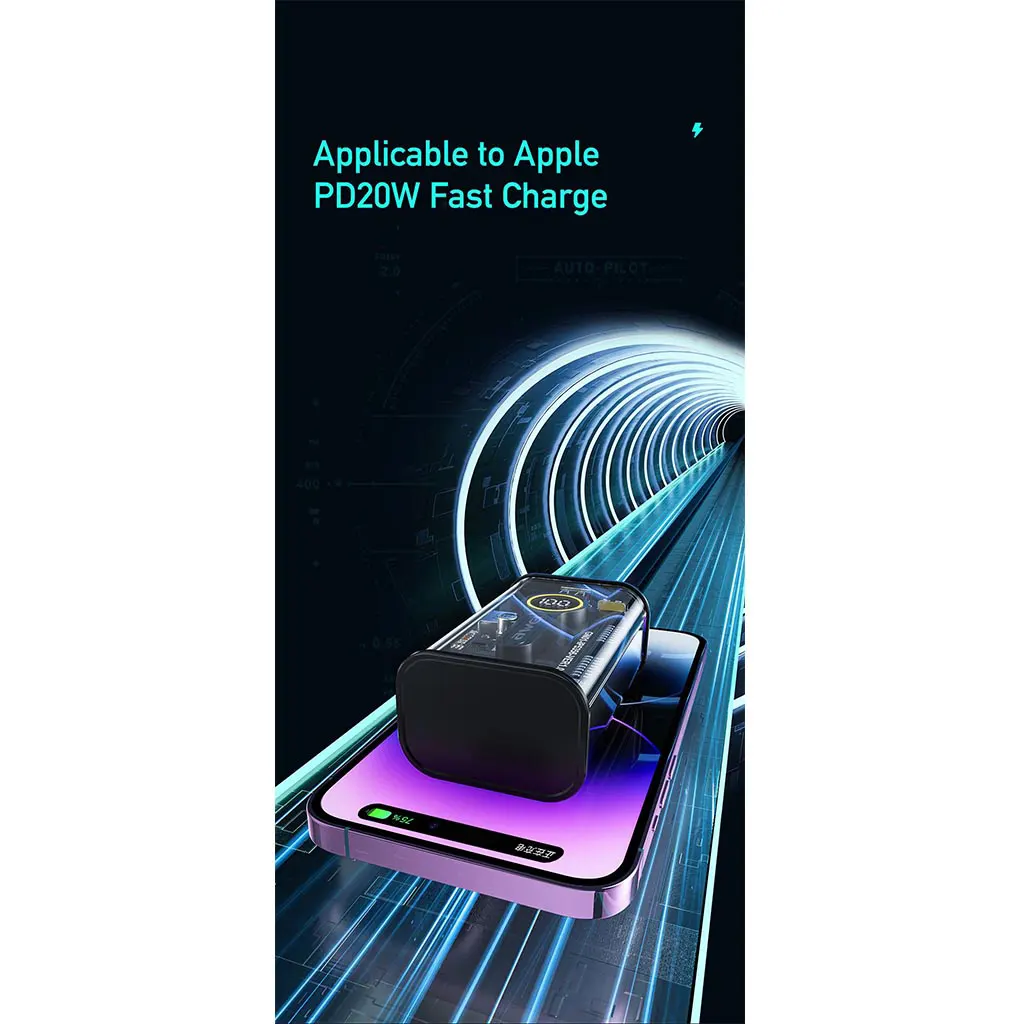 باور بانك اوي، 10000 مللي أمبير، 5 فولت، 22.5 وات، أسود،P165K