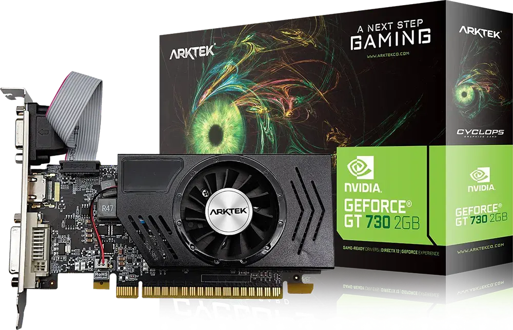 كارت شاشة أركتيك سايكلوبس نفيديا جيفورس GT 730، ذاكرة 2 جيجابايت  DDR3، أسود