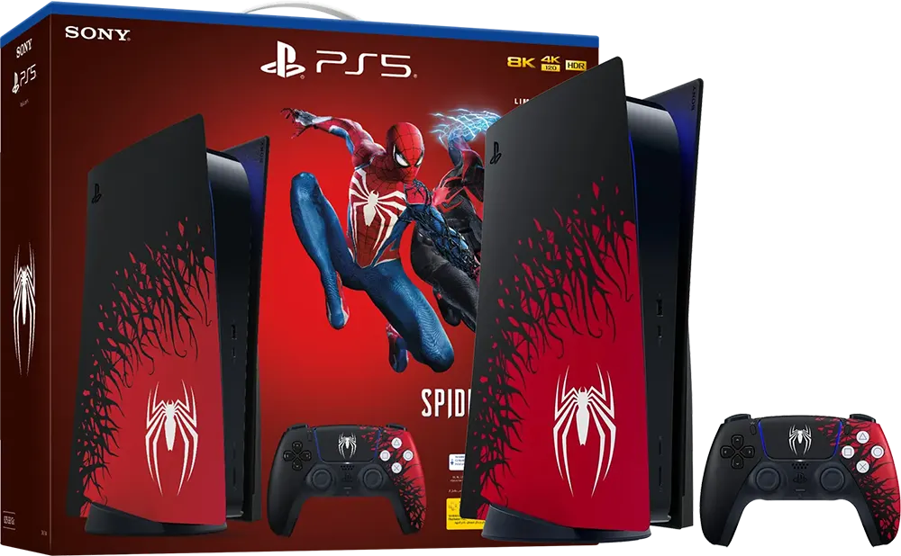 سوني بلاي ستيشن 5 سبايدر مان 2 إصدار خاص، هارد ديسك 825 جيجابايت، رامات 16 جيجابايت، أسود*أحمر