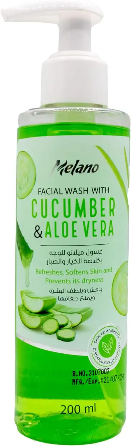 Melano Facial Wash With Cucumber & Aloe Vera 200 Ml