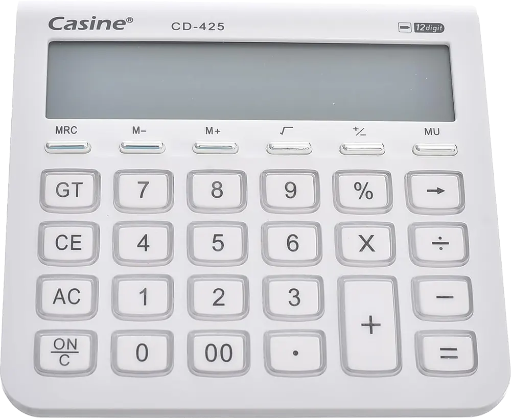 ألة حاسبة كاسين 12 رقم، أبيض، CD-425