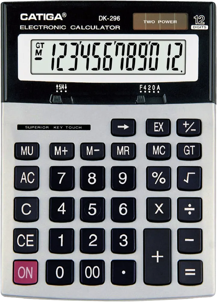 ألة حاسبة مكتبية كاتيجا، 12 رقم، رصاصي،  DK-296