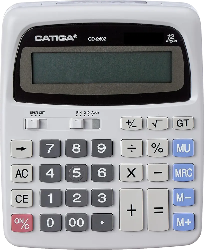 ألة حاسبة مكتبية كاتيجا، 12 رقم، رصاصي، CD-2402