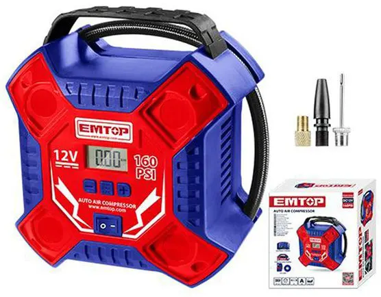 Emtop digital car compressor, 12 volt, 11 bar, EAAC3502