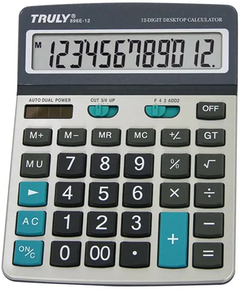 آلة حاسبة مكتبية ترولي، 12 رقم، رمادي،  896E-12