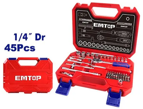 Emtop bits set, 45 pieces, 1-4 inch, ESKT14451