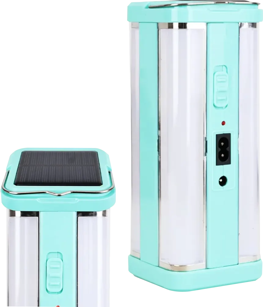 كشاف ليد محمول إتش جي ديو قابل للشحن، 4 لمبة، شحن بالطاقة الشمسية، ألوان متعددة، HG-1664