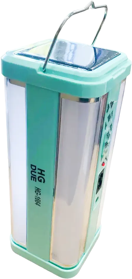 كشاف ليد محمول إتش جي ديو قابل للشحن، 4 لمبة، شحن بالطاقة الشمسية، ألوان متعددة، HG-1664