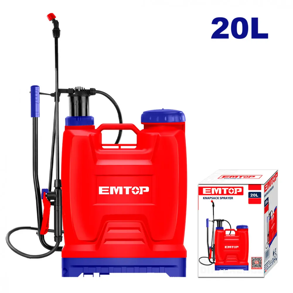 Emtop plastic water sprayer, 20 litres, 4.5 bar, ESPP42002