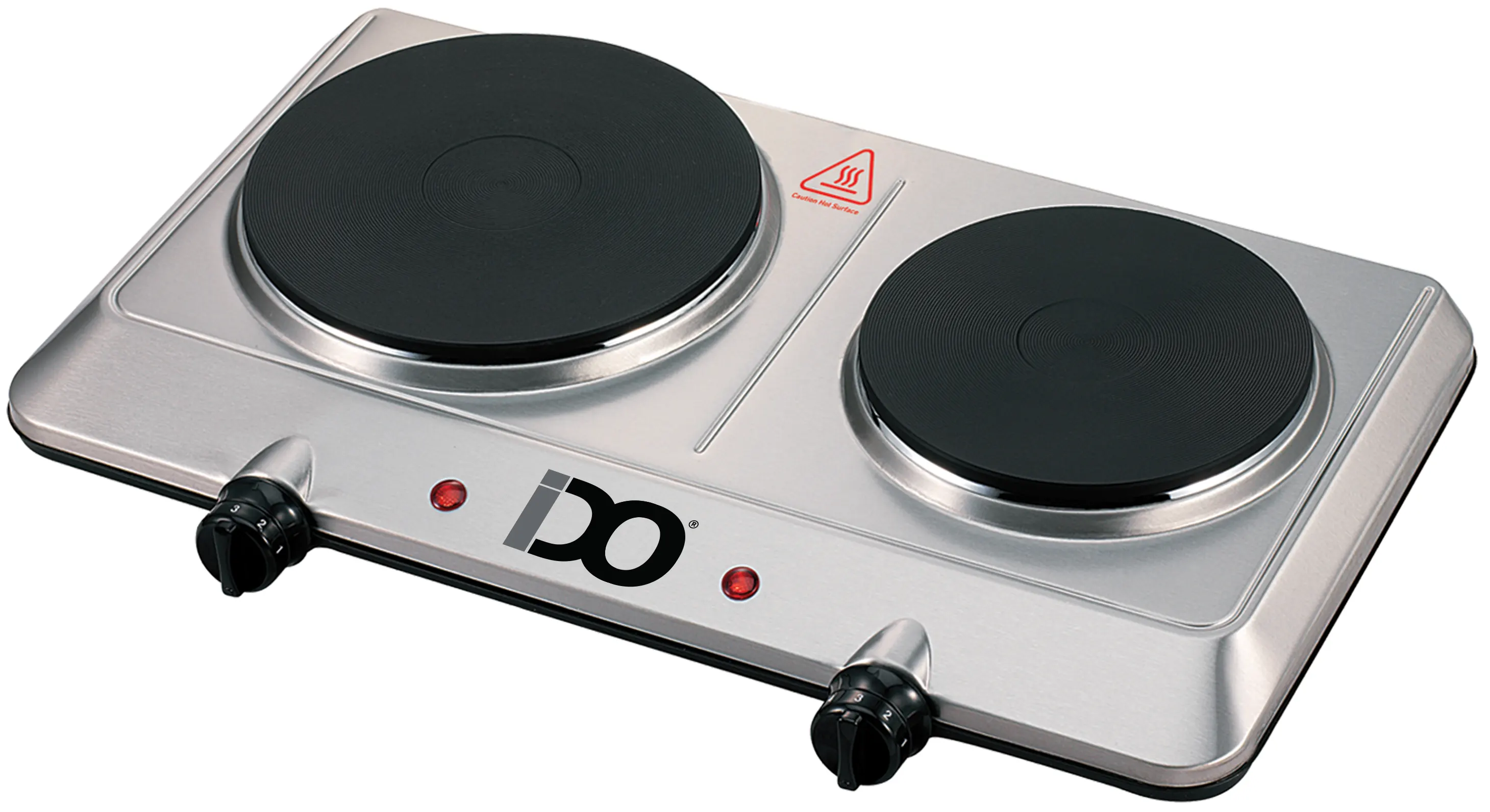 بوتاجاز مسطح كهرباء ايدو، 1500 وات، 2 عين، فضي، HP2E1500-SV