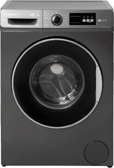 غسالة ملابس فول أتوماتيك وايت بوينت تحميل أمامي 7 كيلو، 1000 لفة، شاشة رقمية، إنفرتر، بخار، أسود جرافيت، WPW71015DSWB