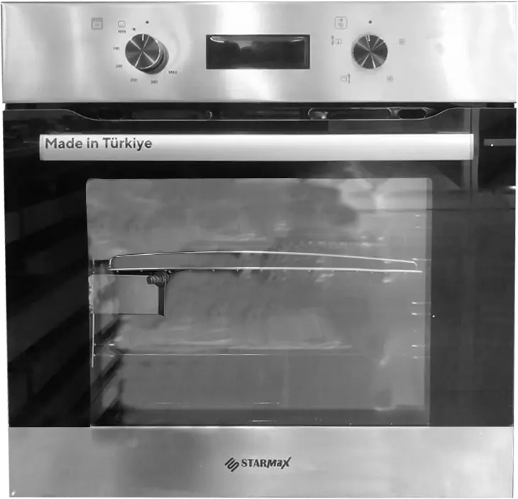 فرن ستار ماكس بلت إن 60 سم، غاز، 65 لتر ،شواية كهرباء ،أسود* فضي ،A6-GET