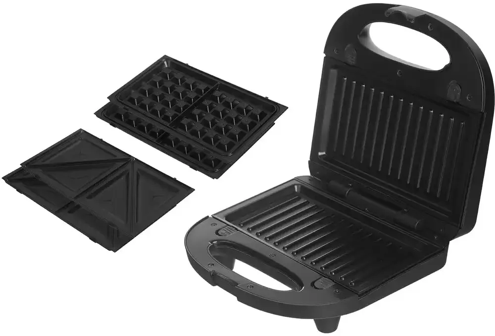 صانع السندوتشات والوافل ميديا تك، 3 شرائح، 750 وات، أسود ،MT-SM207