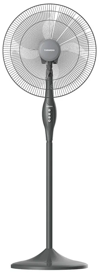 مروحة ستاند تورنيدو، 16 بوصة،4 ريشة، 3 سرعات،رمادي،TSF-16WG