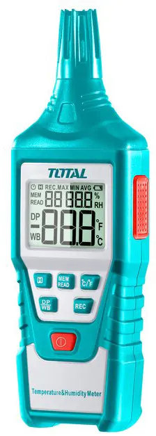 جهاز قياس رطوبة الجو توتال،ديجيتال،اضاءة خلفية، TETHT01