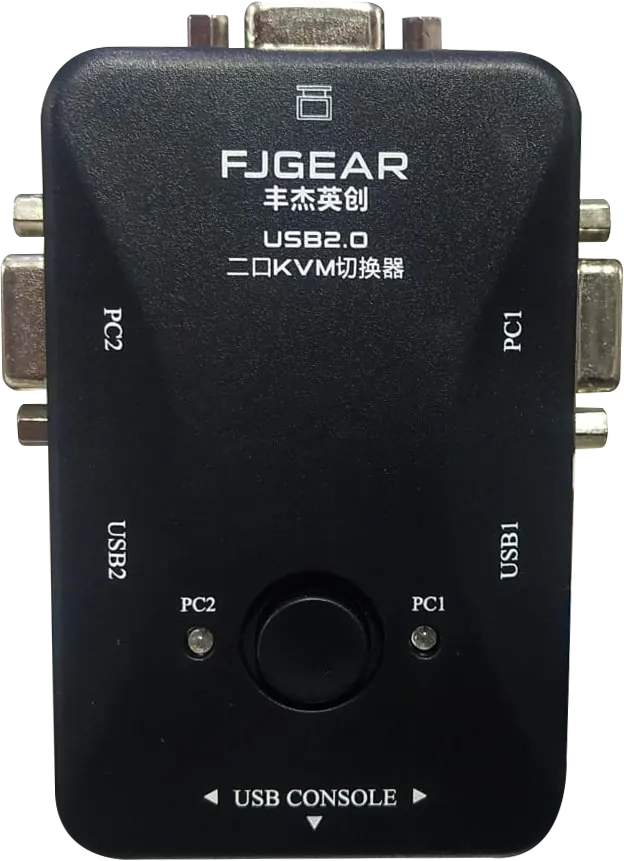 FJGEAR سويتش VGA-USB سويتش USB لجهازي كمبيوتر، أسود