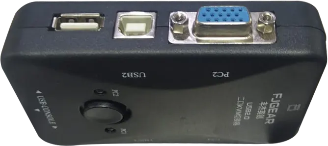 FJGEAR سويتش VGA-USB سويتش USB لجهازي كمبيوتر، أسود