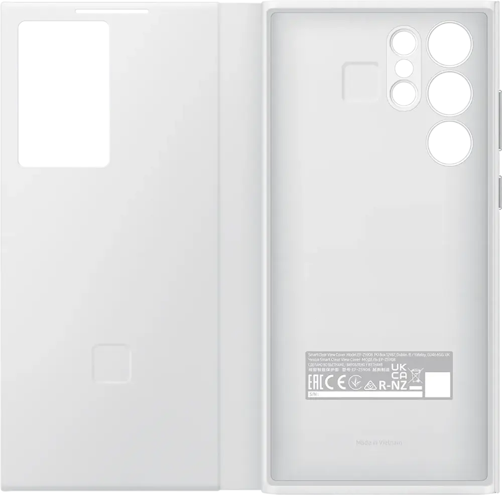 غطاء ذكي كلير فيو لهاتف سامسونج جالاكسي S22 الترا، ابيض