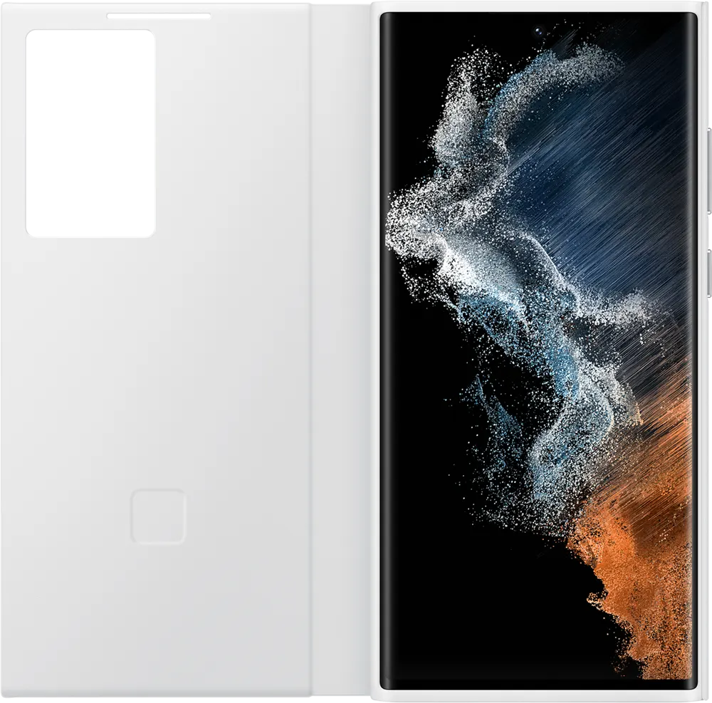 غطاء ذكي كلير فيو لهاتف سامسونج جالاكسي S22 الترا، ابيض