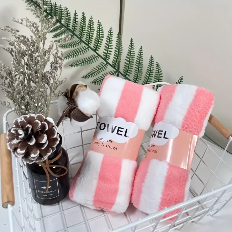 فوطة مطبخ مخططة فائقة الامتصاص والنعومة،بينك